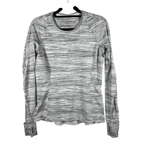 Lululemon Runderful Long Sleeve Space Dye Camo White Silver Spoon 10 Athletic‎ - Picture 2 of 10